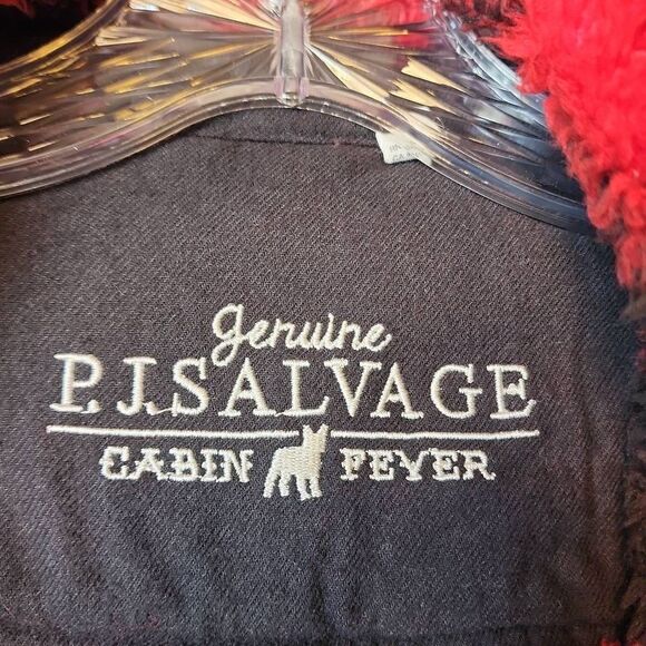 P.J. SALVAGE Genuine Cabin Fever Women's Size Medium Button Front Red Black Plai - Picture 4 of 12
